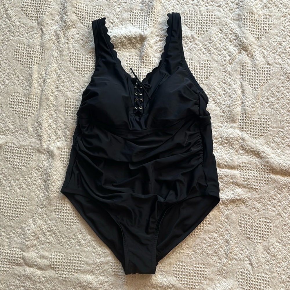 Kona Sol Black One Piece Swimsuit